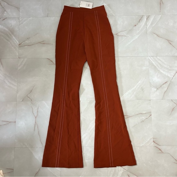 NWT Foxiedox Clay Split Pants Orange Size XS Extra Small Flare Bootcut Split Hem - Picture 5 of 9